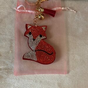 Red Fox Rhinestone Key Holder